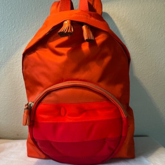 Anya Hindmarch Orange Smiley Happy Winking Face Chubby Small Nylon Backpack main image 6